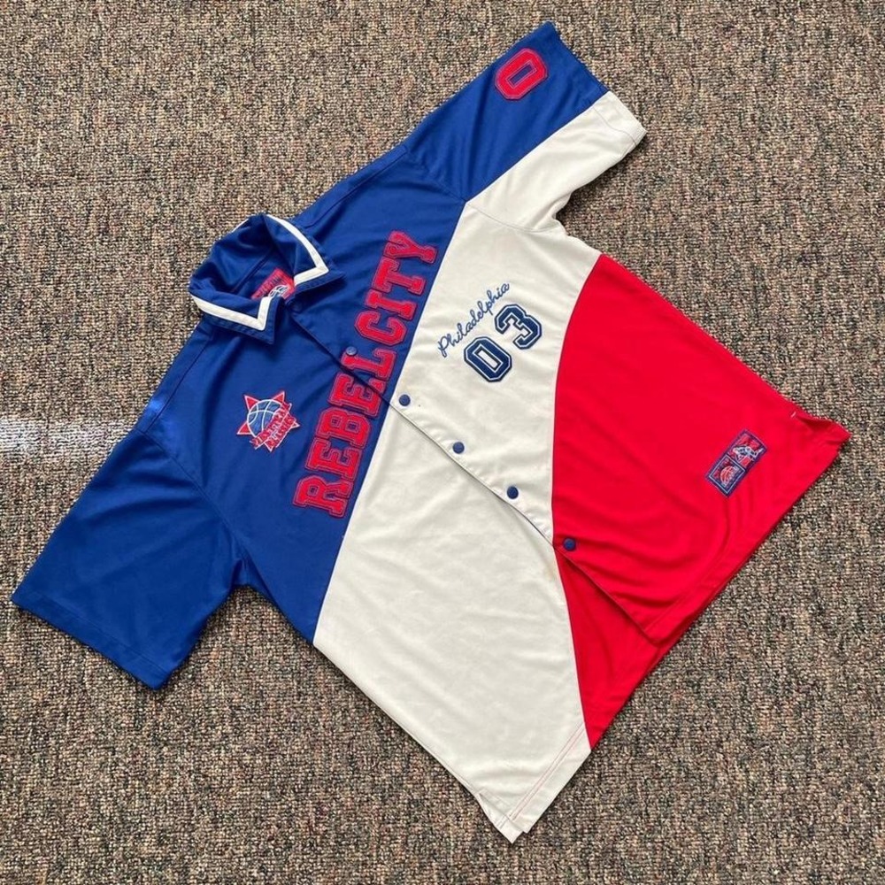 Vintage‎ Single Stitch Embroidered Philadelphia Rebel City Baseball Jersey